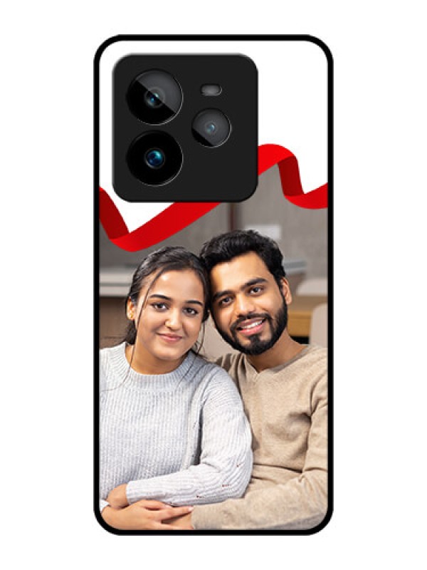 Custom Realme GT 7 Pro Custom Metal Phone CaseRed Ribbon Frame Design