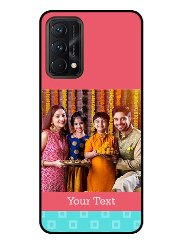 Custom Realme GT Master Edition Custom Metal Phone CasePeach and Blue Color Design