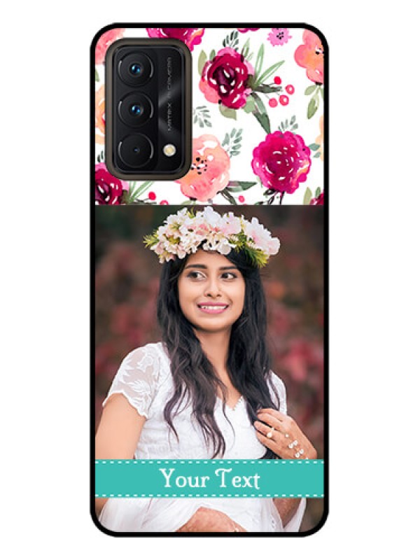Custom Realme GT Master Edition Custom Metal Phone CaseWater Colors Floral Design
