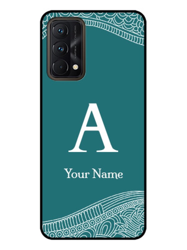 Custom Realme GT Master Edition Custom Metal Phone CaseLine Art Pattern With Custom Name Design