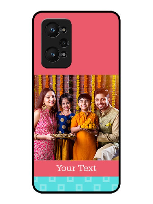 Custom Realme GT Neo 2 5G Custom Metal Phone CasePeach and Blue Color Design