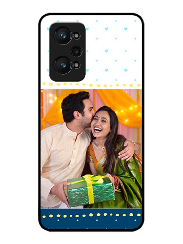 Custom Realme GT Neo 3T Custom Metal Phone Case - White And Blue Abstract Design