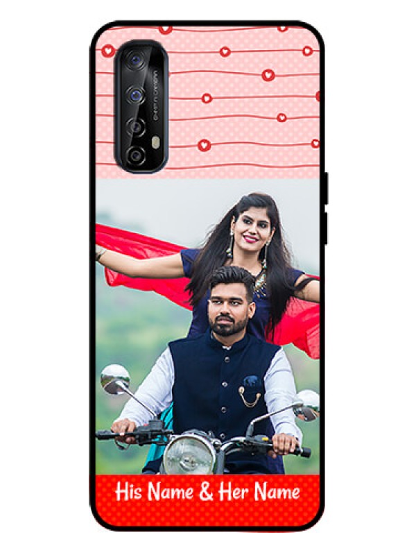 Custom Realme Narzo 20 Pro Custom Metal Phone Case - Red Pattern Case Design