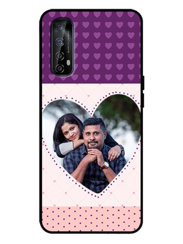 Custom Realme Narzo 20 Pro Custom Metal Phone Case - Violet Love Dots Design