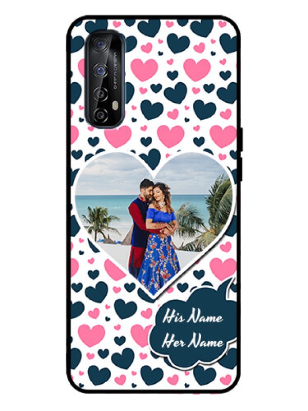 Custom Realme Narzo 20 Pro Custom Metal Phone Case - Pink and Blue Heart Design