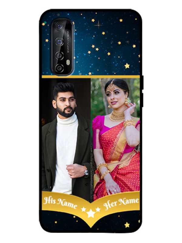 Custom Realme Narzo 20 Pro Custom Metal Phone Case - Galaxy Stars Backdrop Design