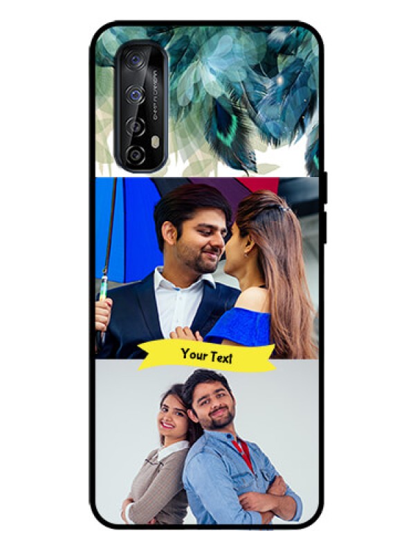 Custom Realme Narzo 20 Pro Custom Metal Phone Case - Image With Boho Peacock Feather Design