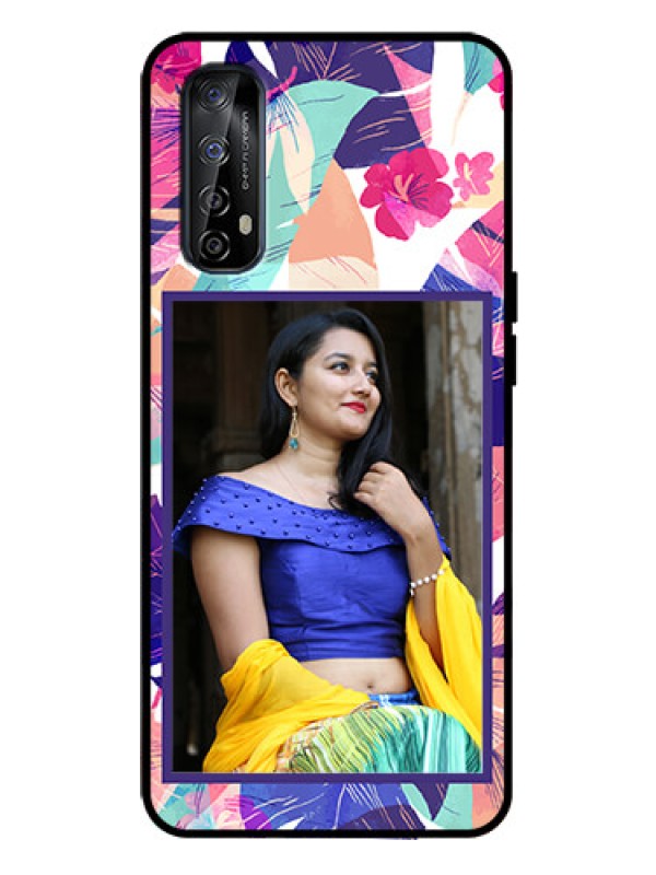 Custom Realme Narzo 20 Pro Custom Metal Phone Case - Abstract Floral Design