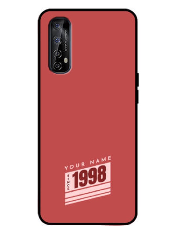 Custom Realme Narzo 20 Pro Custom Metal Phone Case - Red Custom Year Of Birth Design