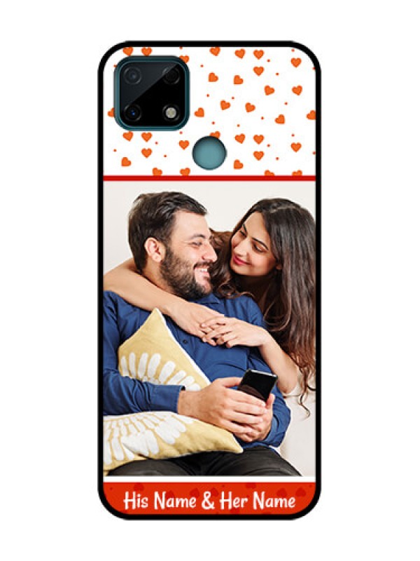 Custom Realme Narzo 20 Custom Metal Phone Case - Orange Love Symbol Design
