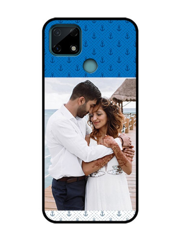 Custom Realme Narzo 20 Custom Metal Phone Case - Blue Anchors Design