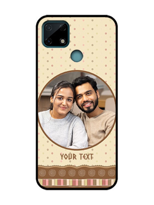 Custom Realme Narzo 20 Custom Metal Phone Case - Brown Dotted Mobile Case Design