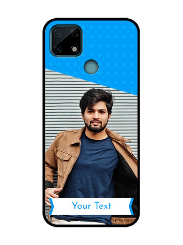 Custom Realme Narzo 20 Custom Metal Phone Case - Simple Blue Color Design