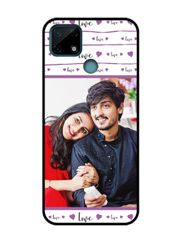 Custom Realme Narzo 20 Custom Metal Phone Case - Couples Heart Design