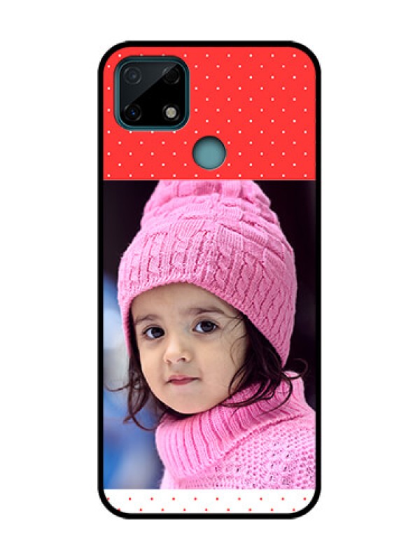 Custom Realme Narzo 20 Custom Metal Phone Case - Red Pattern Design