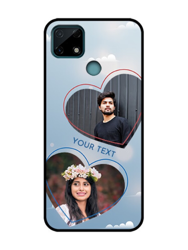 Custom Realme Narzo 20 Custom Metal Phone Case - Blue Color Couple Design