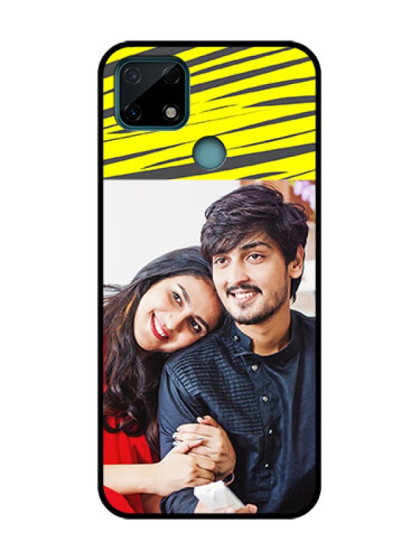 Custom Realme Narzo 20 Custom Metal Phone Case - Yellow Abstract Design