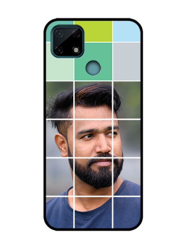 Custom Realme Narzo 20 Custom Metal Phone Case - With White Box Pattern