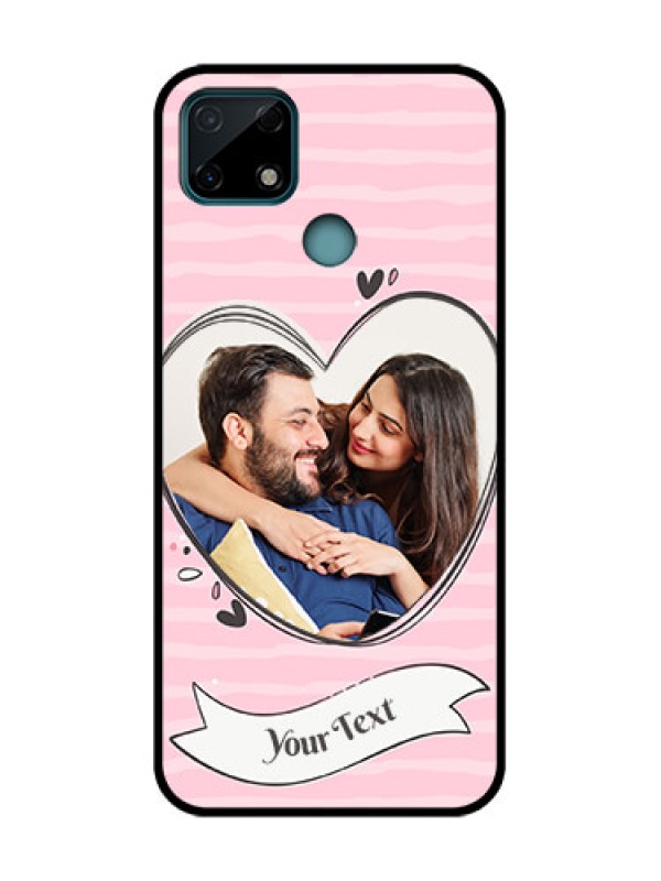 Custom Realme Narzo 20 Custom Metal Phone Case - Vintage Heart Design