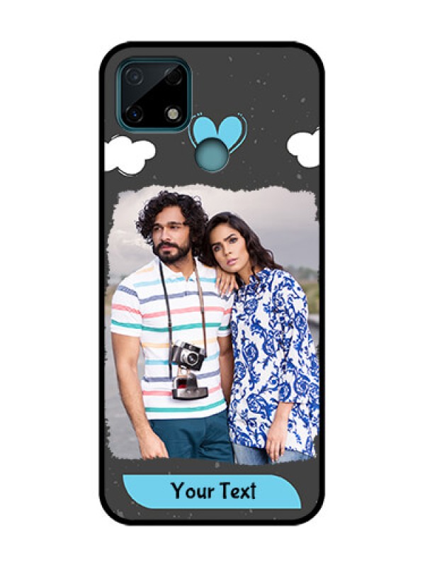 Custom Realme Narzo 20 Custom Metal Phone Case - Splashes With Love Doodles Design