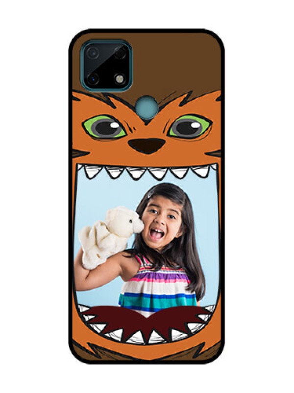 Custom Realme Narzo 20 Custom Metal Phone Case - Owl Monster Back Case Design