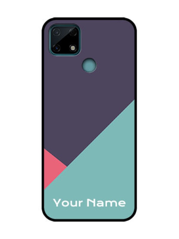 Custom Realme Narzo 20 Custom Metal Phone Case - Tri Color Abstract Design