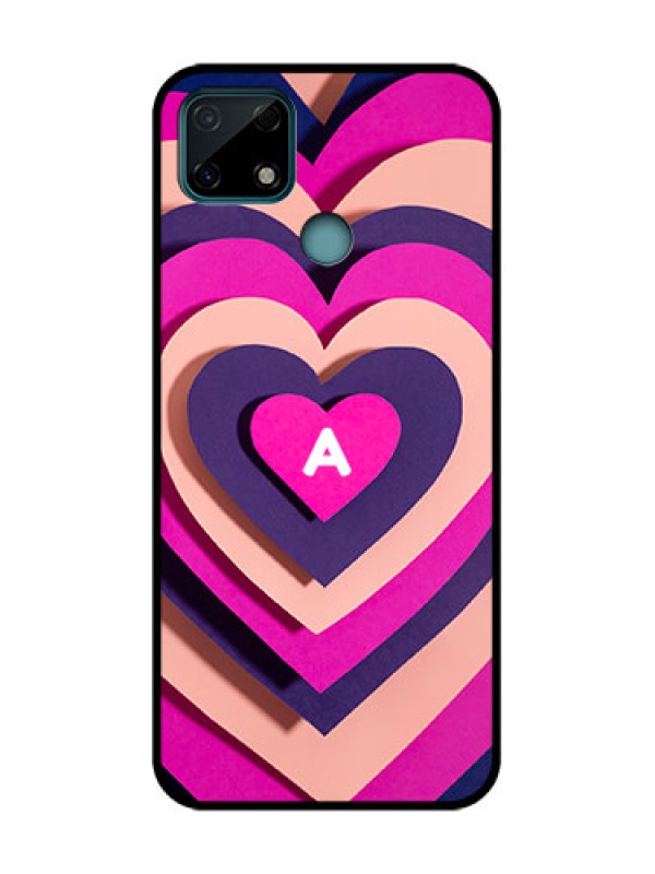Custom Realme Narzo 20 Custom Metal Phone Case - Cute Heart Pattern Design