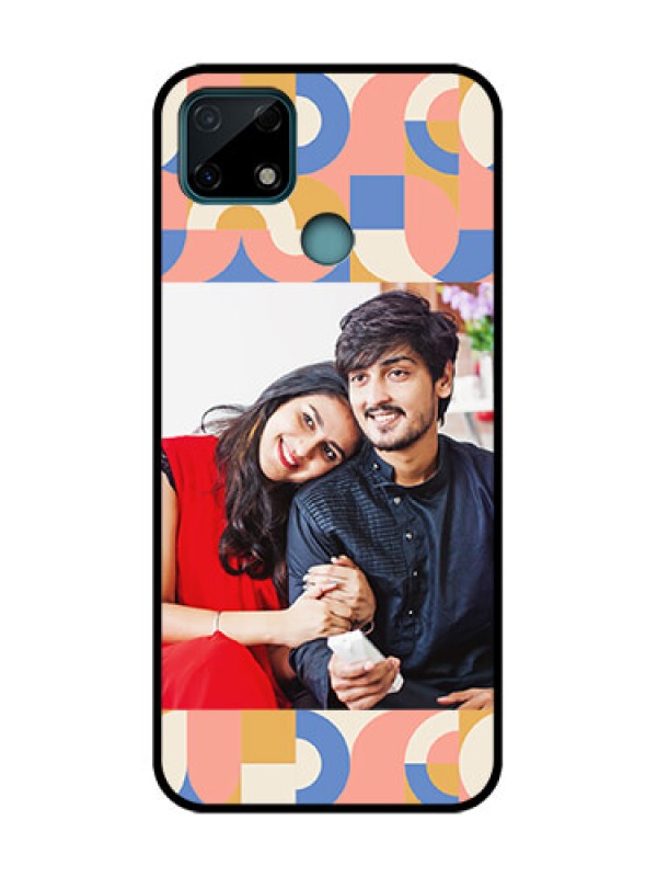 Custom Realme Narzo 20 Custom Metal Phone Case - Semi - Circle Maze Pattern Design