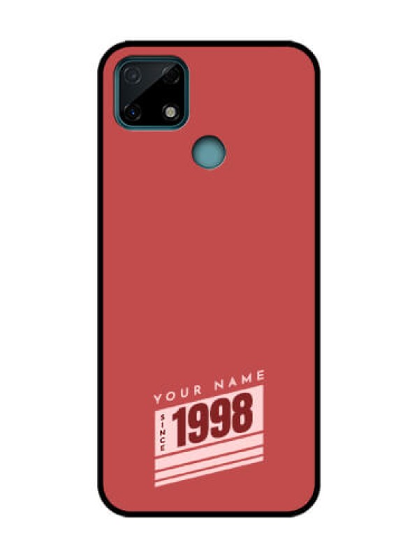 Custom Realme Narzo 20 Custom Metal Phone Case - Red Custom Year Of Birth Design