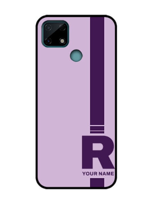 Custom Realme Narzo 20 Custom Metal Phone Case - Simple Dual Tone Stripe With Name Design