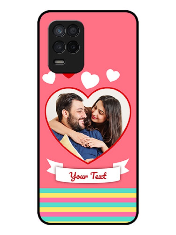 Custom Realme Narzo 30 5G Custom Metal Phone Case - Love Shapes Doodle Design