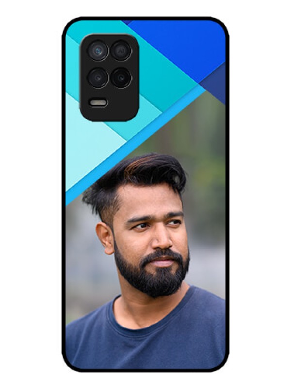 Custom Realme Narzo 30 5G Custom Metal Phone Case - Blue Pattern Design