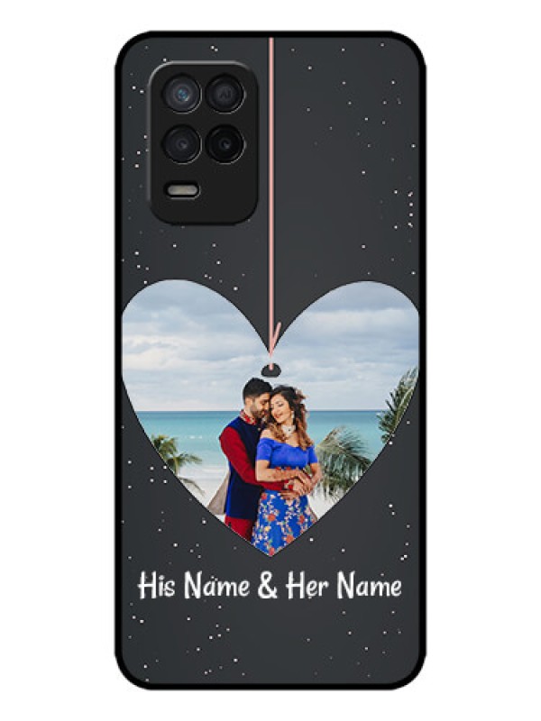 Custom Realme Narzo 30 5G Custom Metal Phone Case - Hanging Heart Design