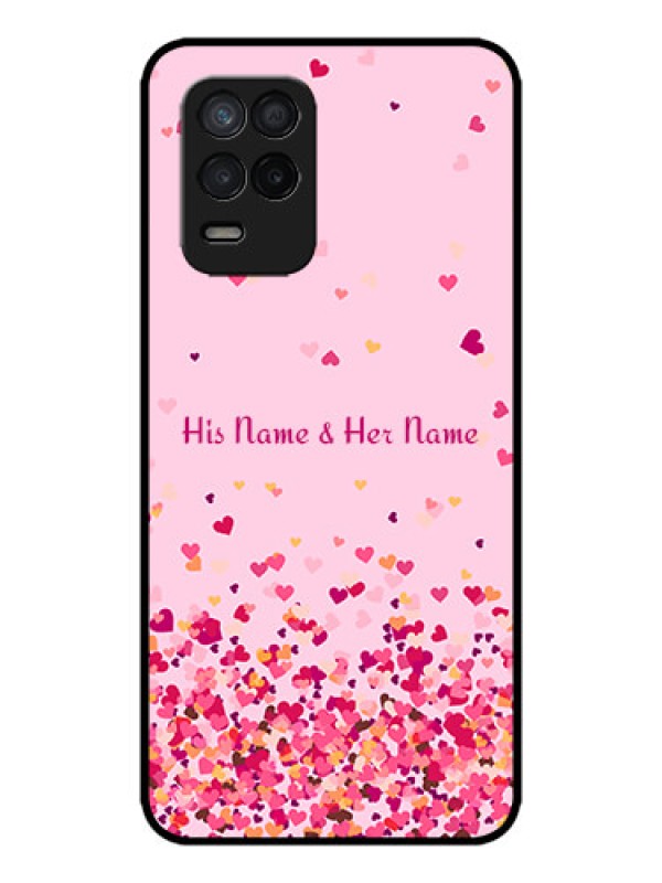 Custom Realme Narzo 30 5G Custom Metal Phone Case - Floating Hearts Design