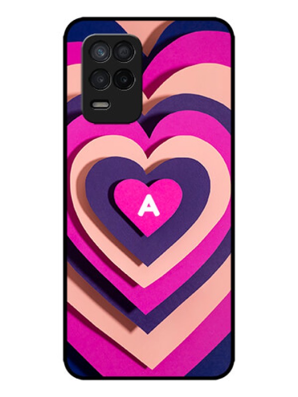 Custom Realme Narzo 30 5G Custom Metal Phone Case - Cute Heart Pattern Design