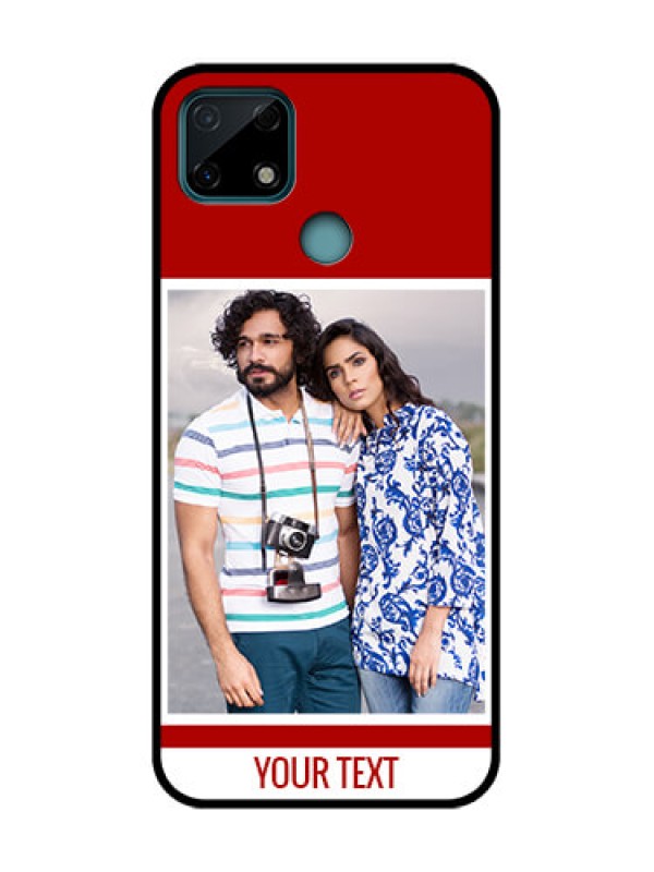 Custom Realme Narzo 30A Custom Metal Phone Case - Red Color Design