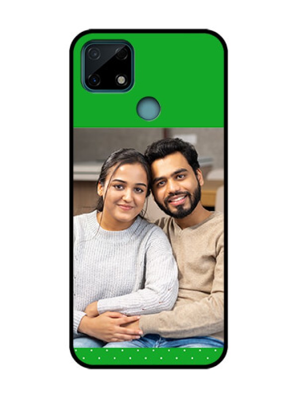 Custom Realme Narzo 30A Custom Metal Phone Case - Green Pattern Design