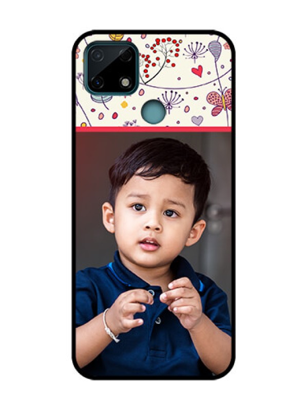 Custom Realme Narzo 30A Custom Metal Phone Case - Premium Floral Design