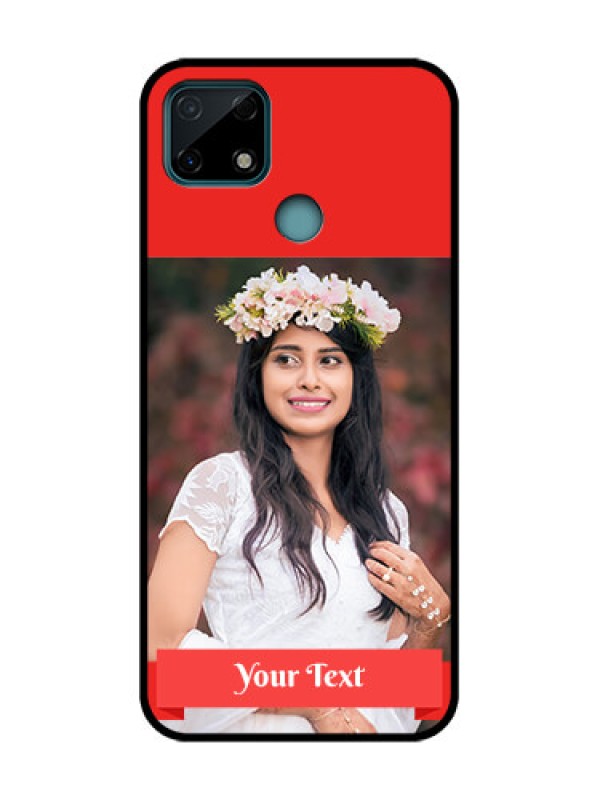 Custom Realme Narzo 30A Custom Metal Phone Case - Simple Red Color Design