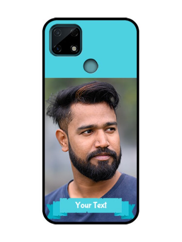 Custom Realme Narzo 30A Custom Metal Phone Case - Blue Color Design