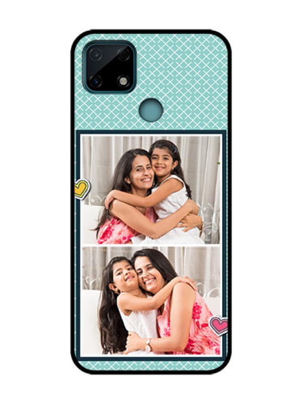 Custom Realme Narzo 30A Custom Metal Phone Case - 2 Image Holder With Pattern Design