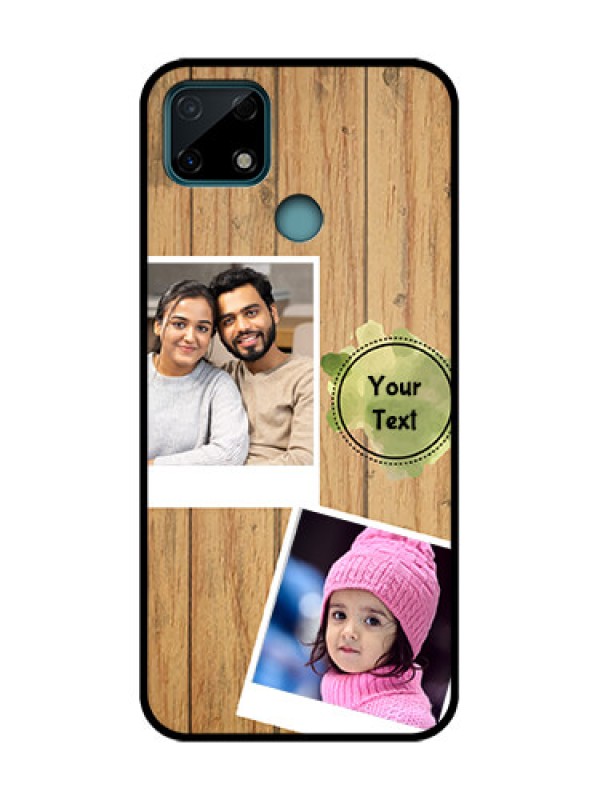 Custom Realme Narzo 30A Custom Metal Phone Case - Wooden Texture Design