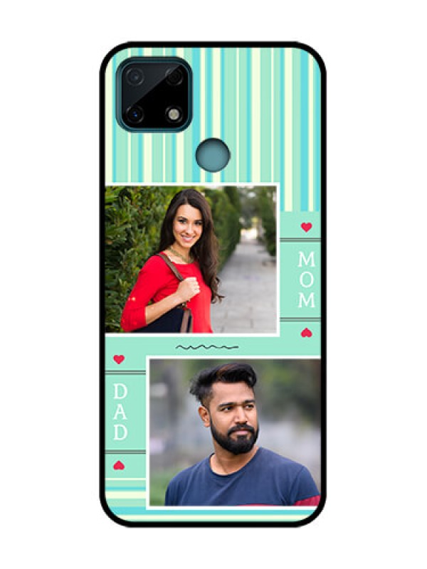Custom Realme Narzo 30A Custom Metal Phone Case - Mom and Dad Pic Design