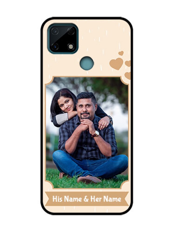 Custom Realme Narzo 30A Custom Metal Phone Case - With Confetti Love Design