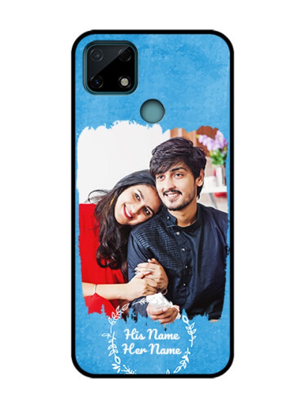 Custom Realme Narzo 30A Custom Metal Phone Case - Blue Color Vintage Design