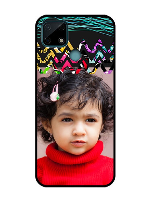 Custom Realme Narzo 30A Custom Metal Phone Case - Neon Abstract Design