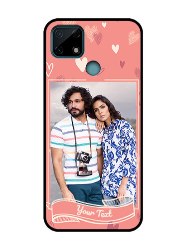 Custom Realme Narzo 30A Custom Metal Phone Case - Love Doodle Art Design