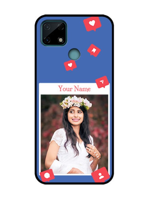 Custom Realme Narzo 30A Custom Metal Phone Case - Like Share And Comment Design