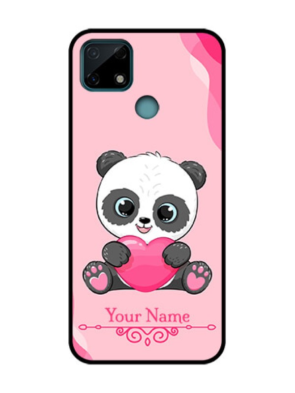 Custom Realme Narzo 30A Custom Metal Phone Case - Cute Panda Design