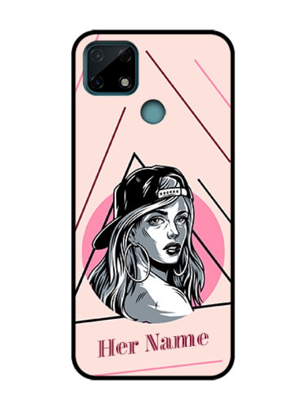 Custom Realme Narzo 30A Custom Metal Phone Case - Rockstar Girl Design